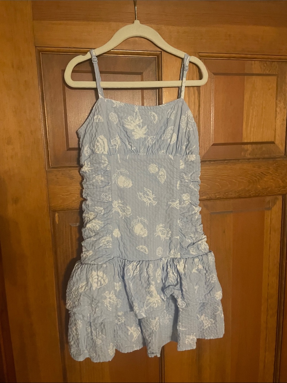 art class Light Blue and White Summer Sundress for Kids